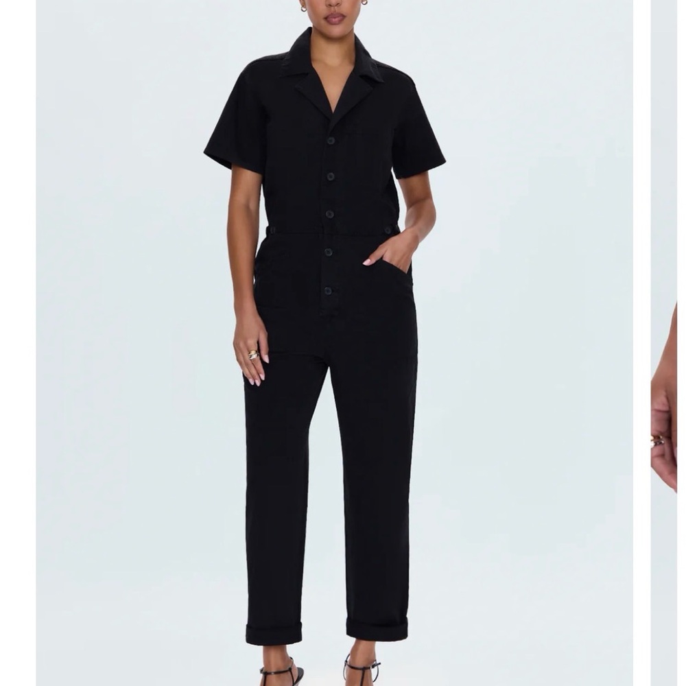 Pistola Black Short Sleeve Jumpsuit